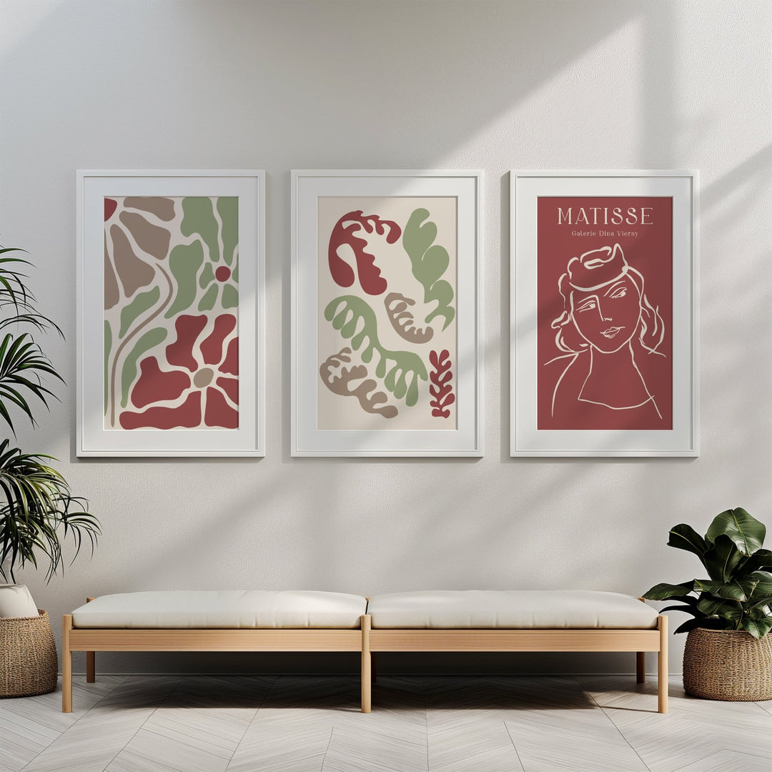 Set of 3 Galerie Fleurs Form by Henri Matisse wall - art - picture - poster