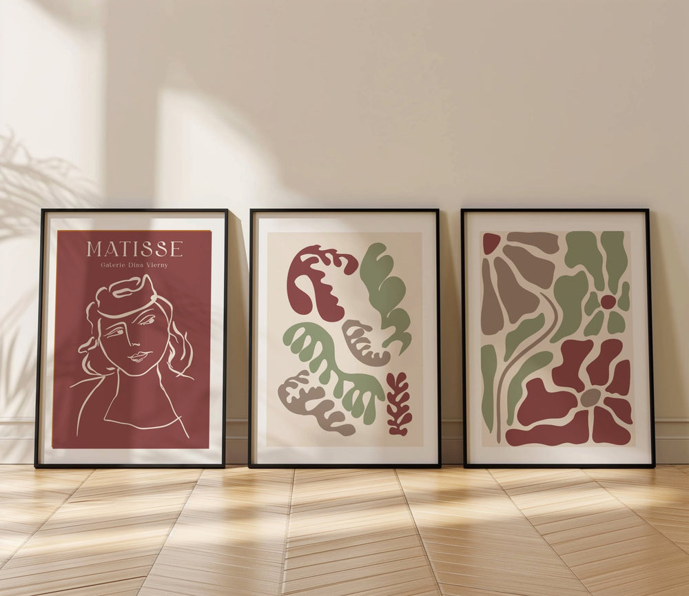 Set of 3 Galerie Fleurs Form by Henri Matisse wall - art - picture - poster