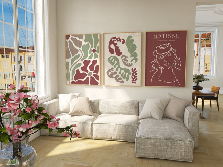 Set of 3 Galerie Fleurs Form by Henri Matisse wall - art - picture - poster