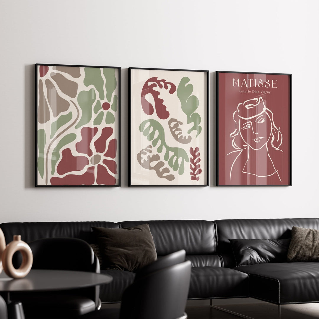 Set of 3 Galerie Fleurs Form by Henri Matisse wall - art - picture - poster