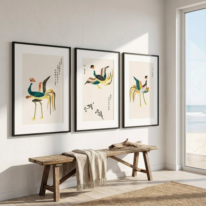 Set of 3 Japanese Wood Prints by Taguchi Tomoki wall - art - picture - poster