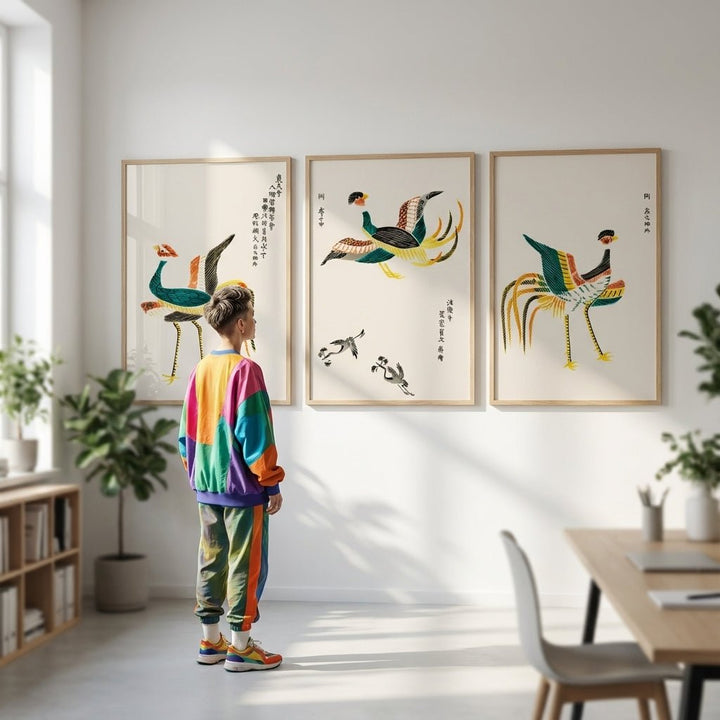 Set of 3 Japanese Wood Prints by Taguchi Tomoki wall - art - picture - poster