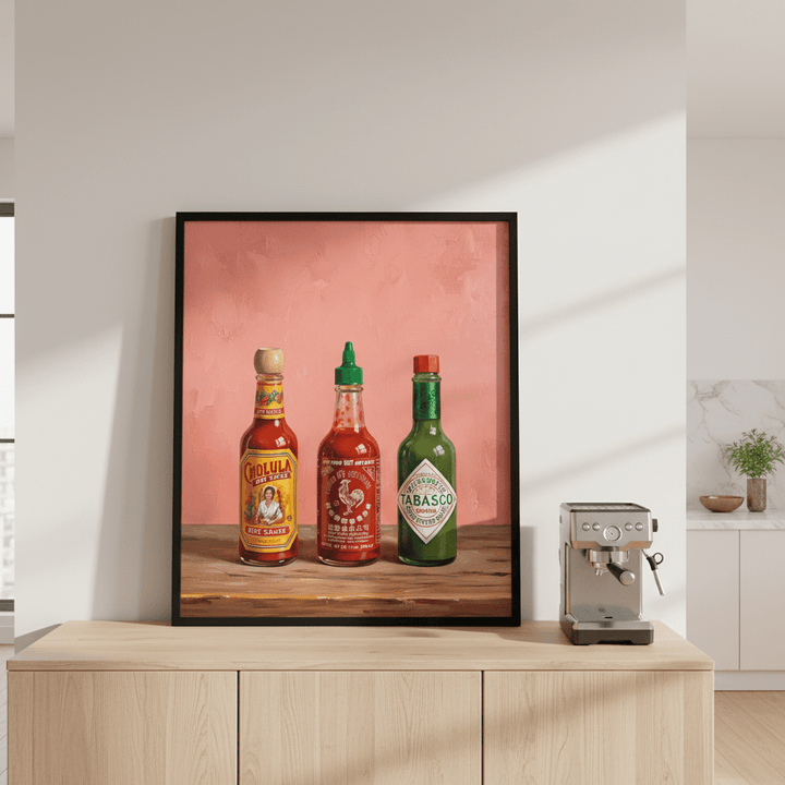 Set of Hot Sauce Illustration Painting Sketch wall - art - picture - poster