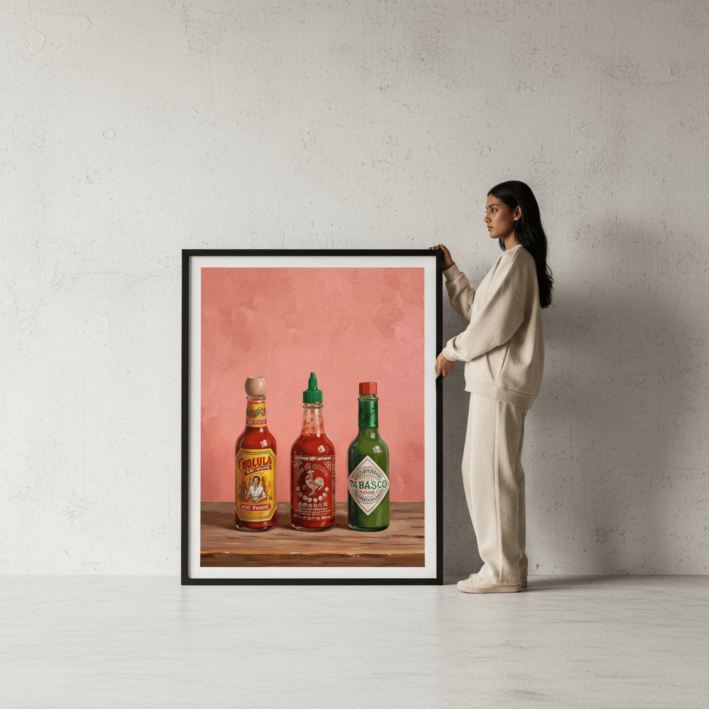 Set of Hot Sauce Illustration Painting Sketch wall - art - picture - poster