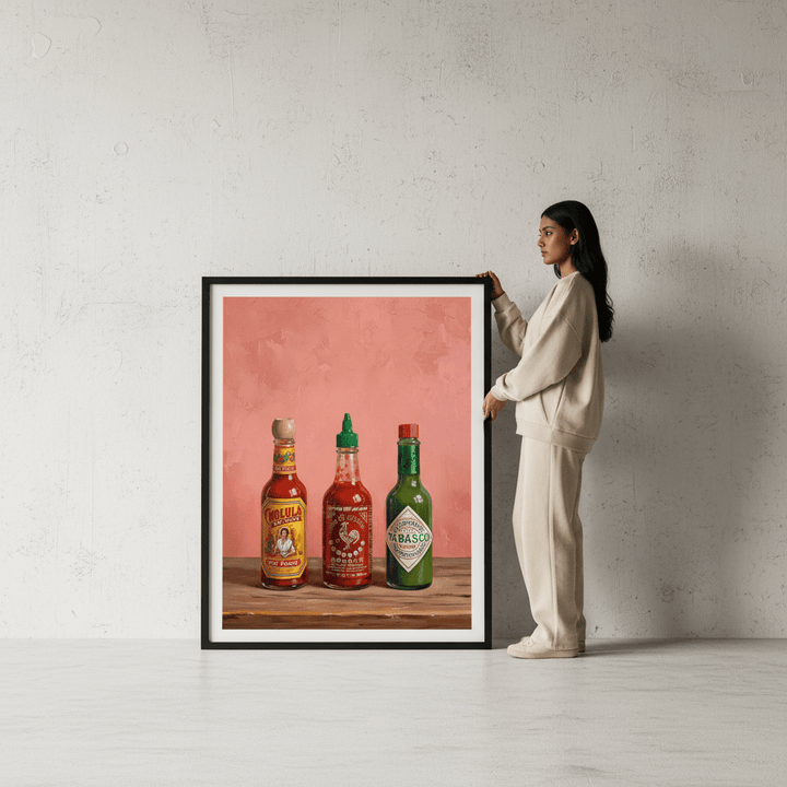 Set of Hot Sauce Illustration Painting Sketch wall - art - picture - poster