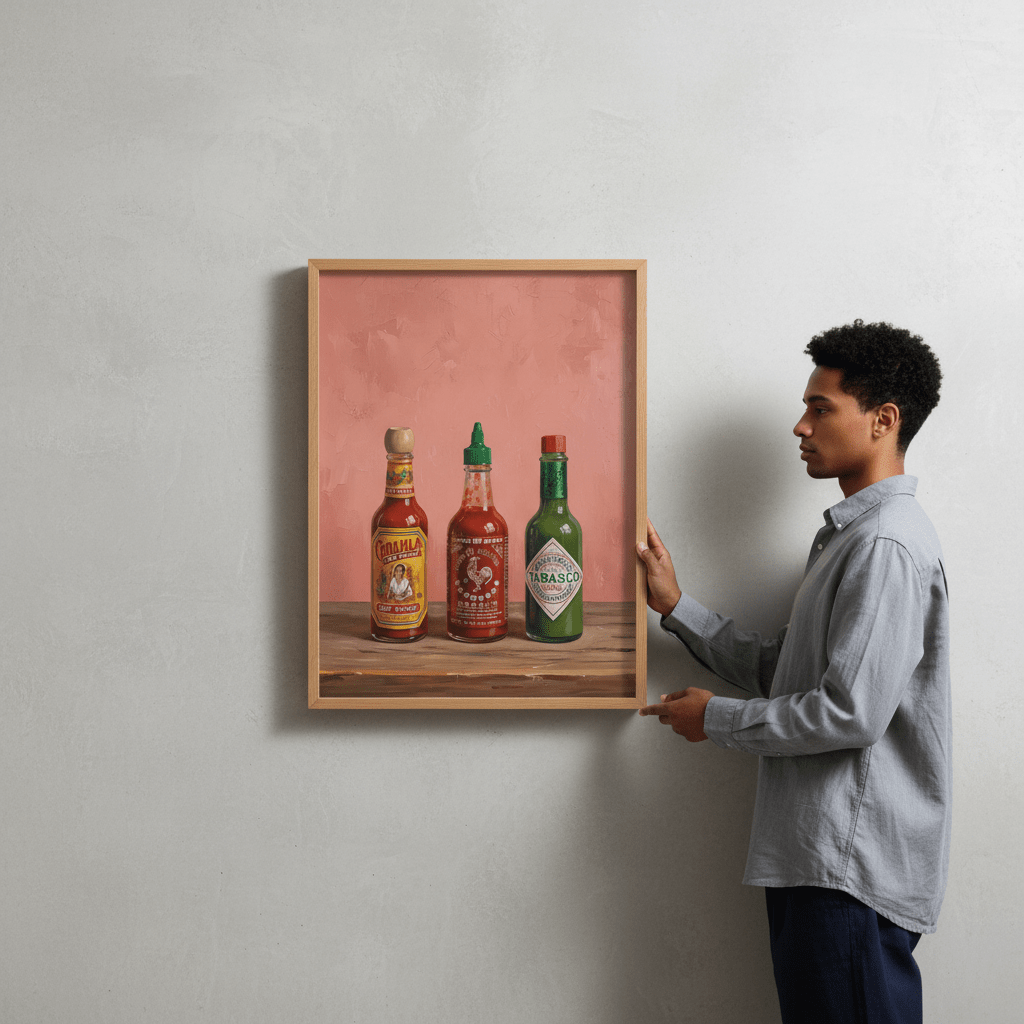 Set of Hot Sauce Illustration Painting Sketch wall - art - picture - poster