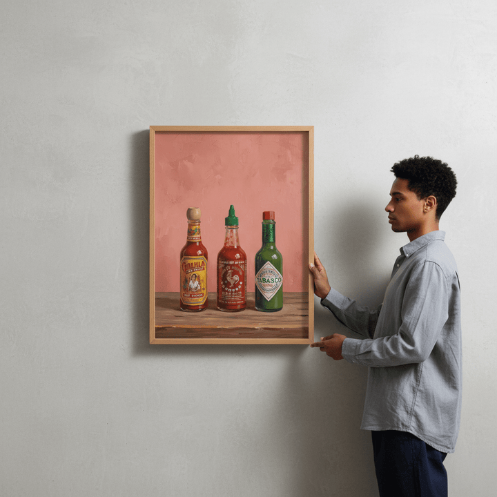 Set of Hot Sauce Illustration Painting Sketch wall - art - picture - poster