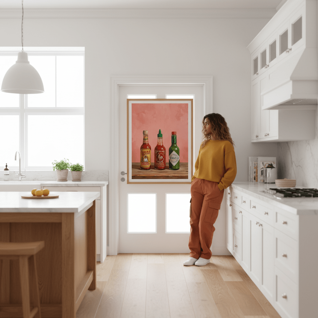 Set of Hot Sauce Illustration Painting Sketch wall - art - picture - poster