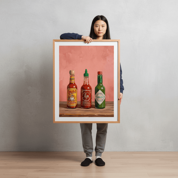 Set of Hot Sauce Illustration Painting Sketch wall - art - picture - poster