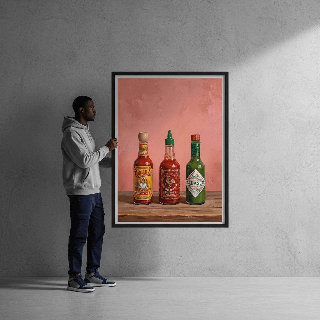 Set of Hot Sauce Illustration Painting Sketch wall - art - picture - poster