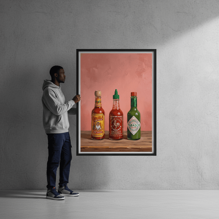 Set of Hot Sauce Illustration Painting Sketch wall - art - picture - poster
