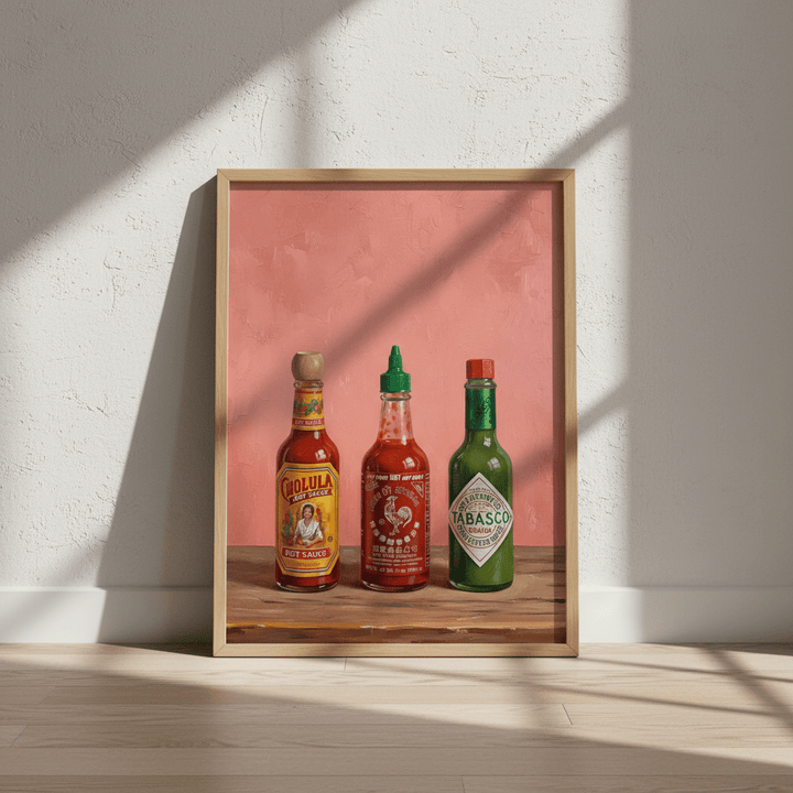 Set of Hot Sauce Illustration Painting Sketch wall - art - picture - poster