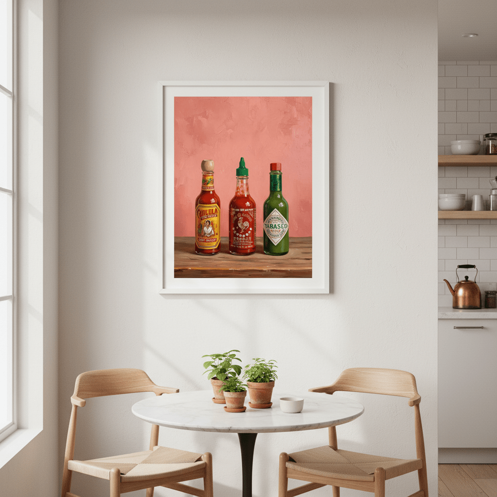 Set of Hot Sauce Illustration Painting Sketch wall - art - picture - poster