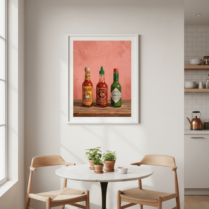 Set of Hot Sauce Illustration Painting Sketch wall - art - picture - poster