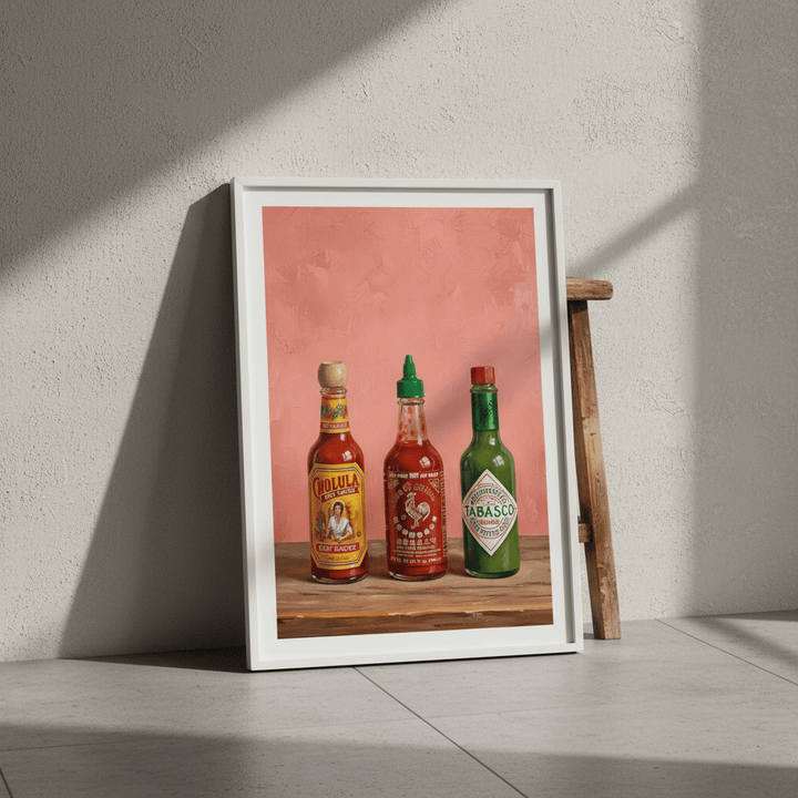 Set of Hot Sauce Illustration Painting Sketch wall - art - picture - poster