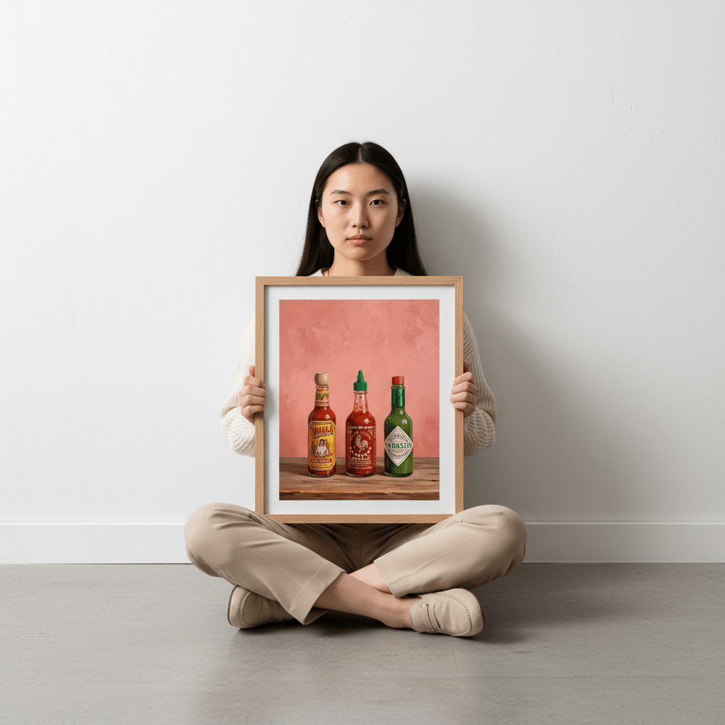 Set of Hot Sauce Illustration Painting Sketch wall - art - picture - poster