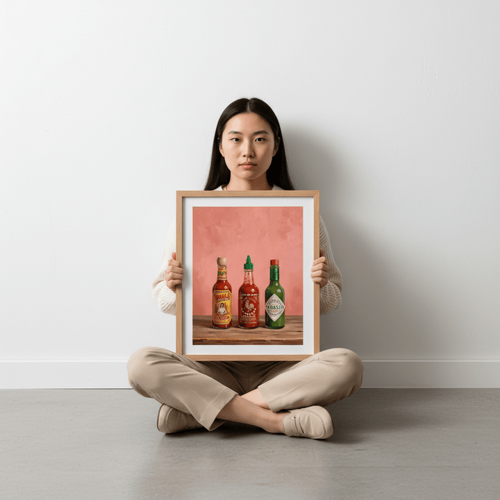 Set of Hot Sauce Illustration Painting Sketch wall - art - picture - poster