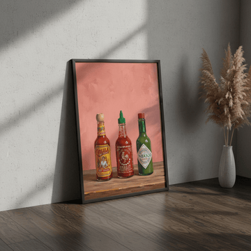 Set of Hot Sauce Illustration Painting Sketch wall - art - picture - poster