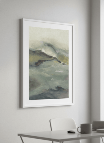 Contemporary wall art featured in a bright modern office workspace