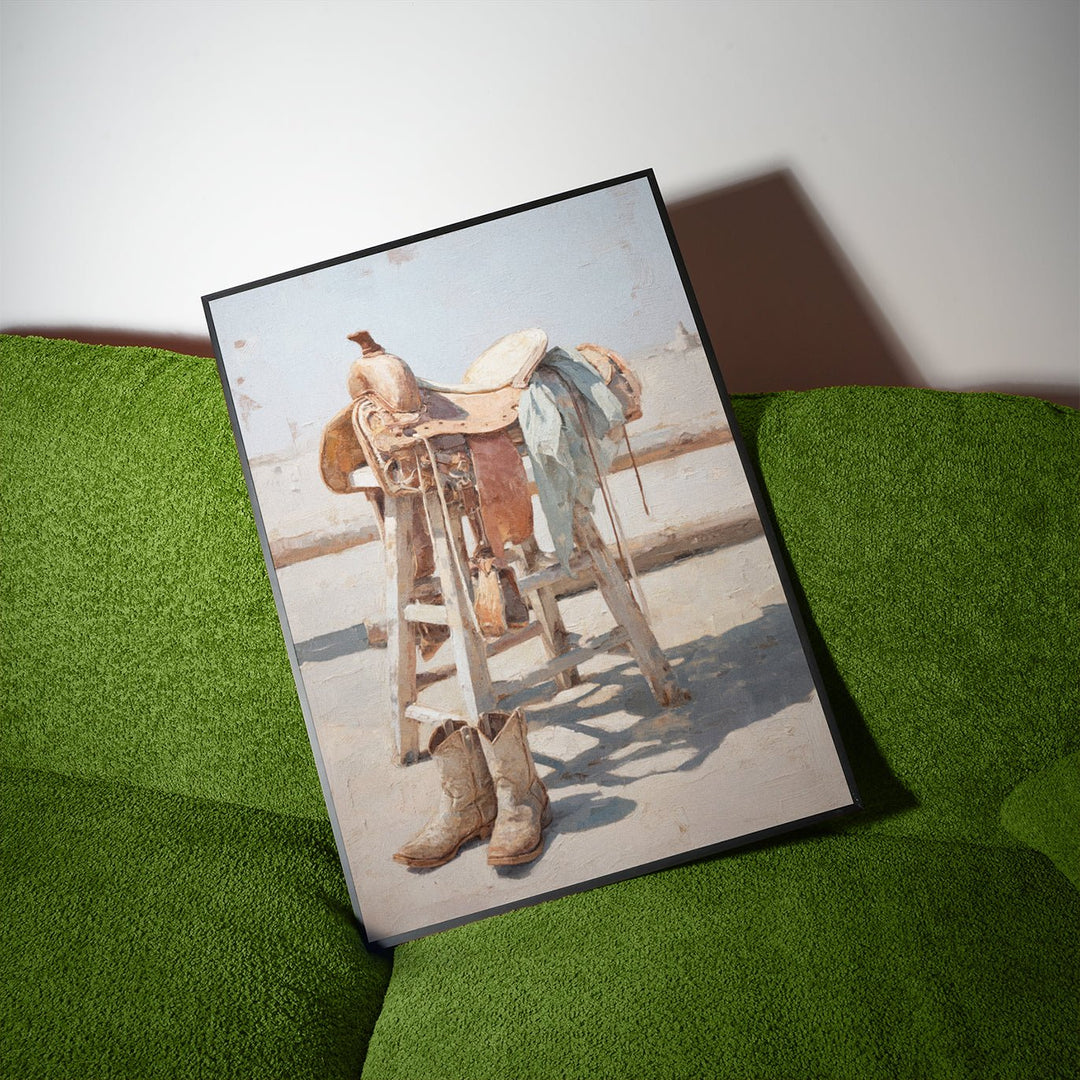 Shoe and Saddle Oil Painting Abstract Print wall - art - picture - poster