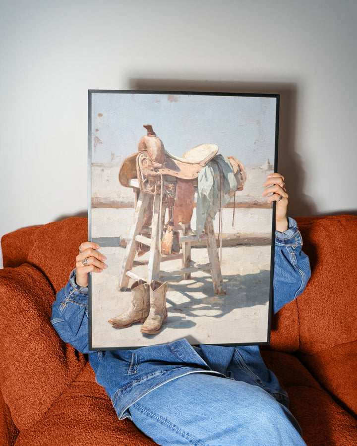 Shoe and Saddle Oil Painting Abstract Print wall - art - picture - poster