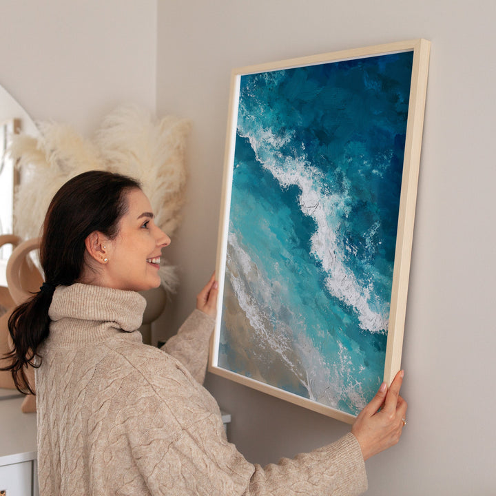 Shoreline Melody Coastal Oil Painting Print wall - art - picture - poster