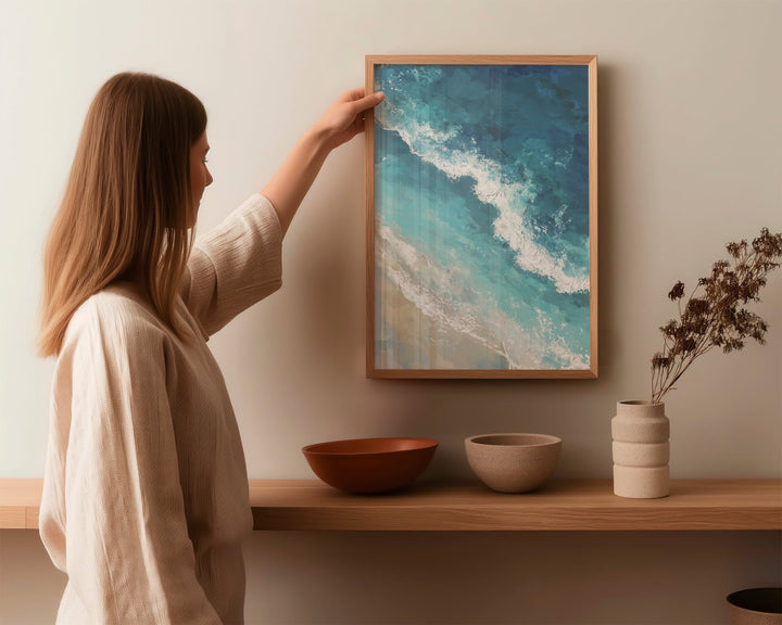 Shoreline Melody Coastal Oil Painting Print wall - art - picture - poster