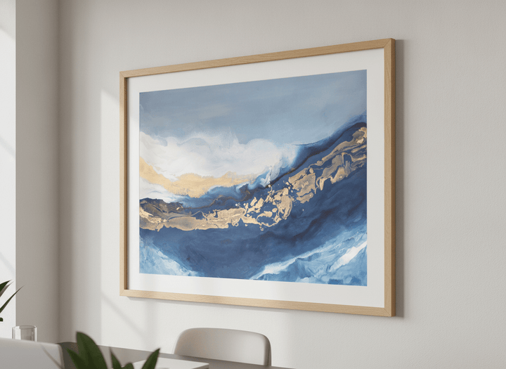 Contemporary wall art featured in a bright modern office workspace