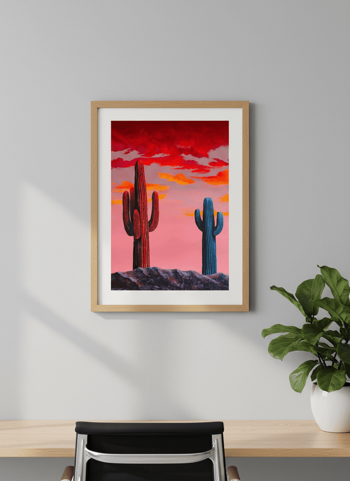 Contemporary wall art featured in a bright modern office workspace