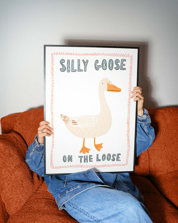 Silly Goose On The Loose Wall Art Print