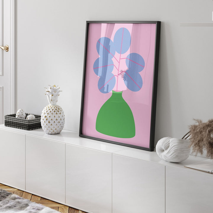 Simple Blue Vase Print Wall Art - Style My Wall
