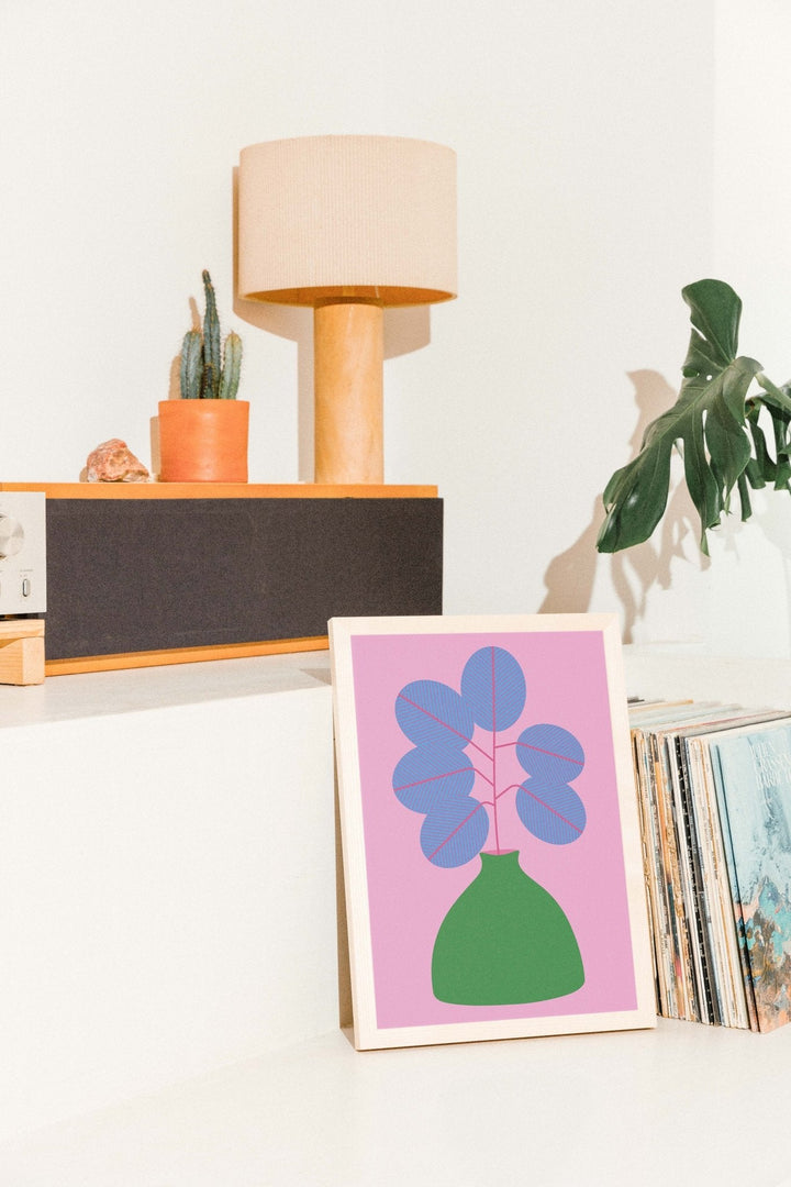 Simple Blue Vase Print Wall Art - Style My Wall