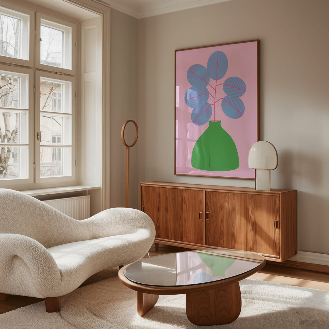 Simple Blue Vase Print Wall Art - Style My Wall