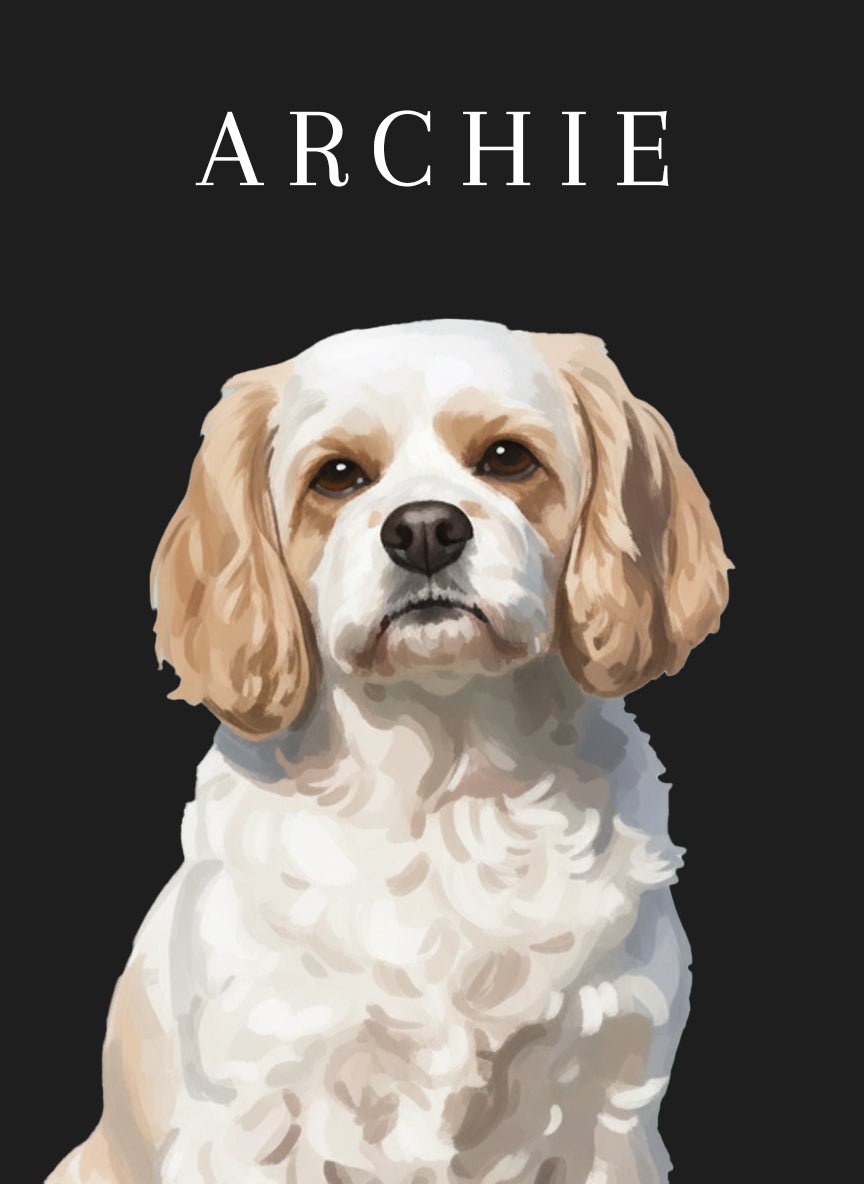 Single Pet Painting Illustration Personalised wall - art - picture - poster