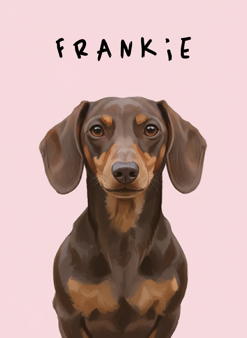 Single Pet Painting Illustration Personalised wall - art - picture - poster