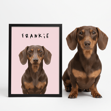 Single Pet Painting Illustration Personalised wall - art - picture - poster
