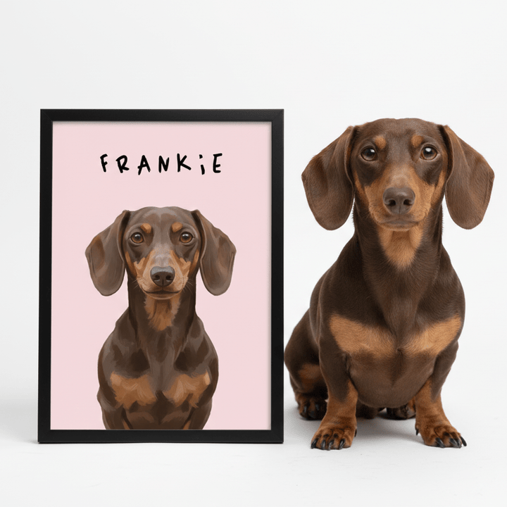 Single Pet Painting Illustration Personalised wall - art - picture - poster