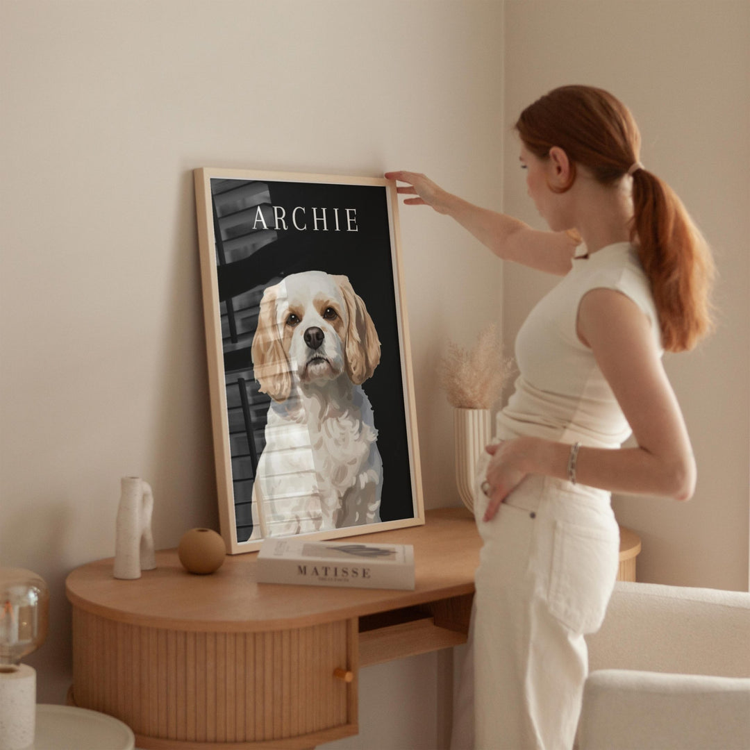 Single Pet Painting Illustration Personalised wall - art - picture - poster