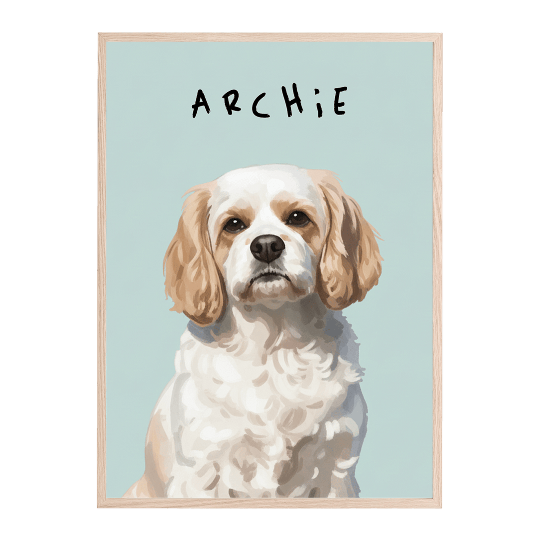 Single Pet Painting Illustration Personalised wall - art - picture - poster