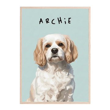 Single Pet Painting Illustration Personalised wall - art - picture - poster