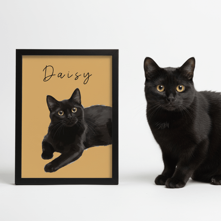 Single Pet Painting Illustration Personalised wall - art - picture - poster