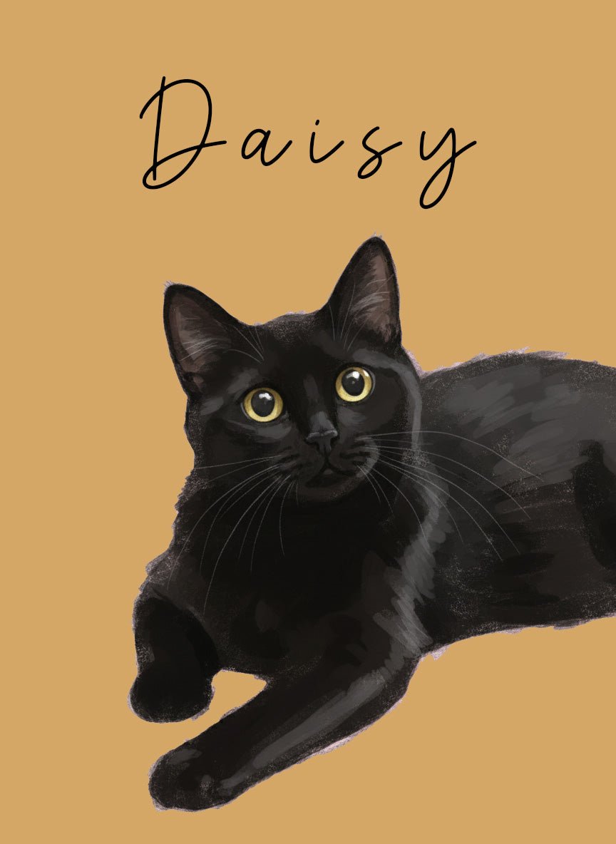 Single Pet Painting Illustration Personalised wall - art - picture - poster