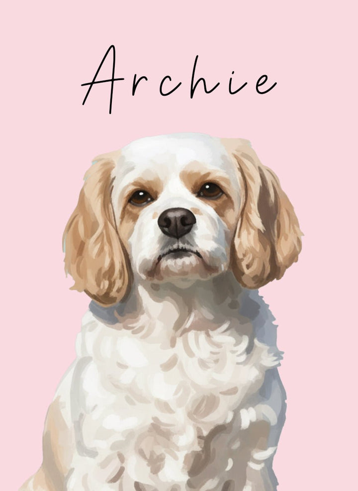 Single Pet Painting Illustration Personalised wall - art - picture - poster