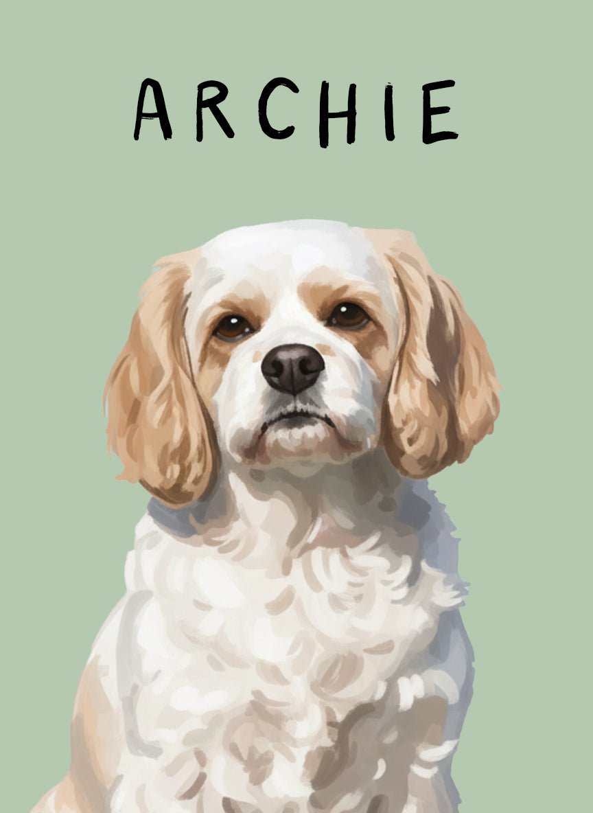 Single Pet Painting Illustration Personalised wall - art - picture - poster