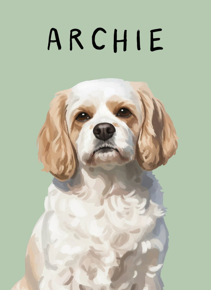 Single Pet Painting Illustration Personalised wall - art - picture - poster