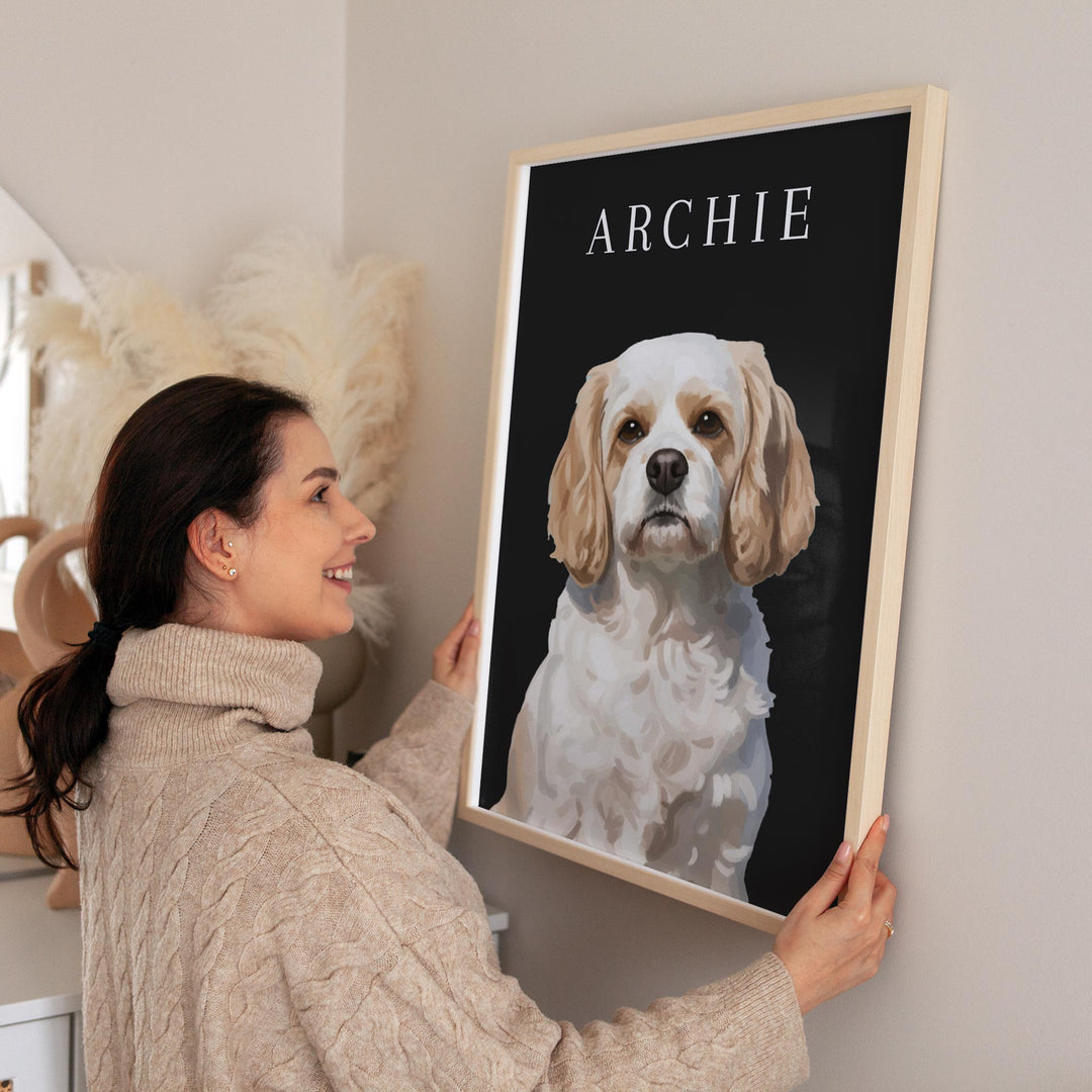 Single Pet Painting Illustration Personalised wall - art - picture - poster