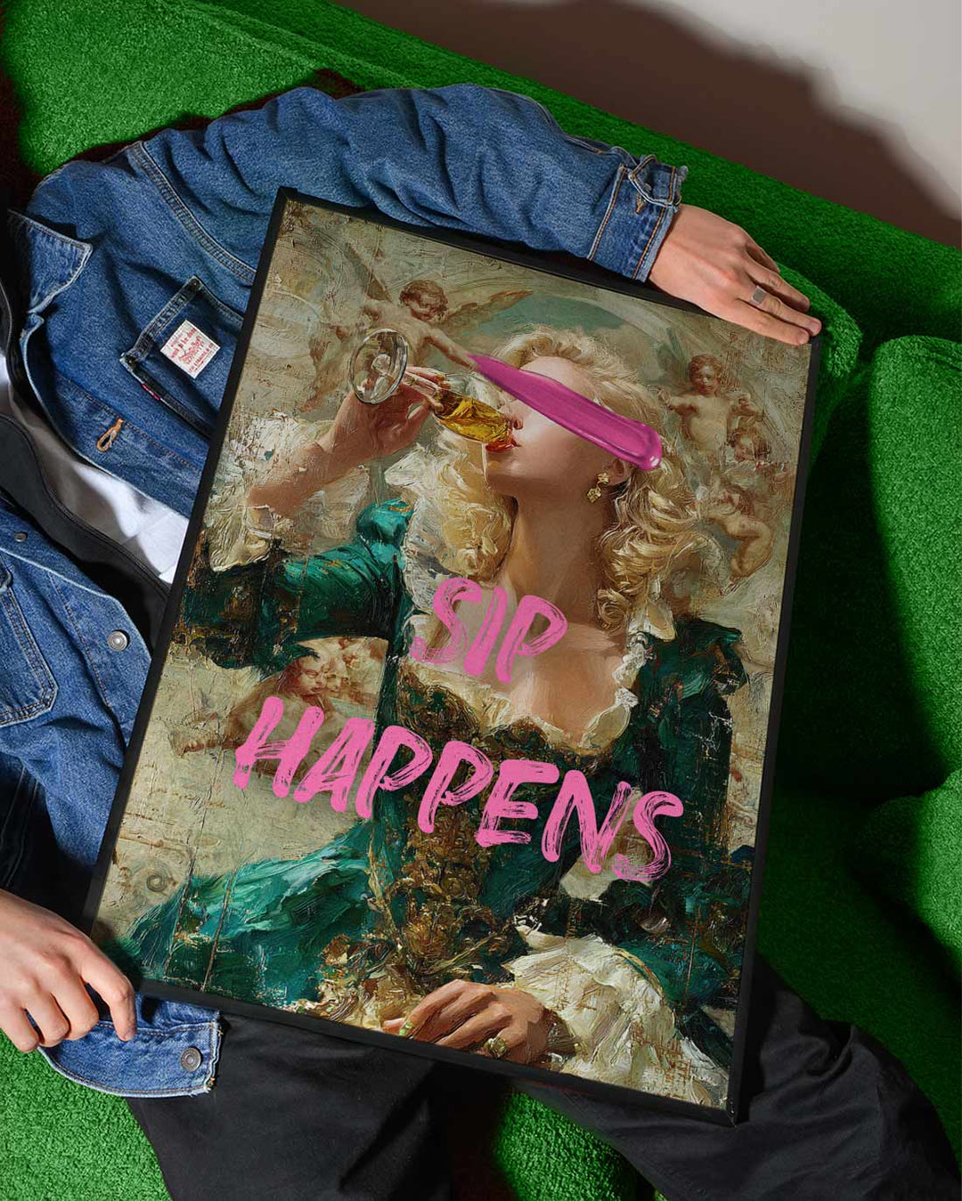 Sip Happens Renaissance Art Print wall - art - picture - poster