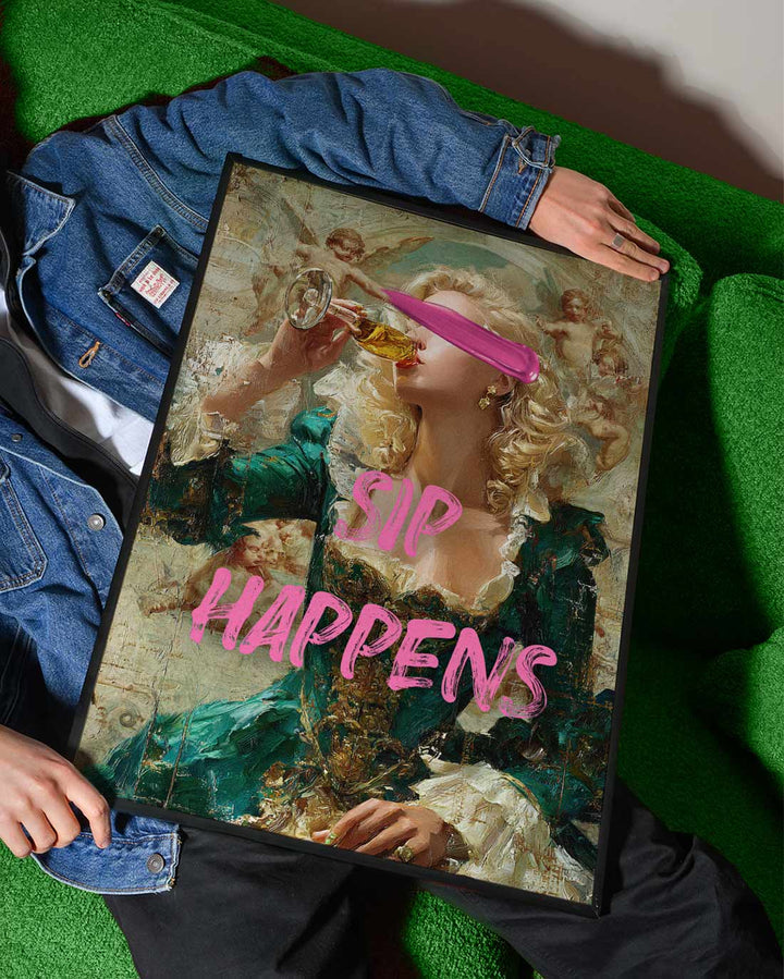 Sip Happens Renaissance Art Print wall - art - picture - poster