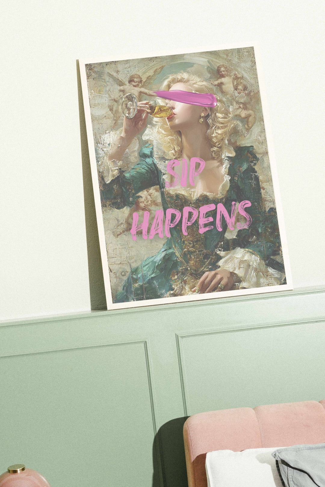 Sip Happens Renaissance Art Print wall - art - picture - poster