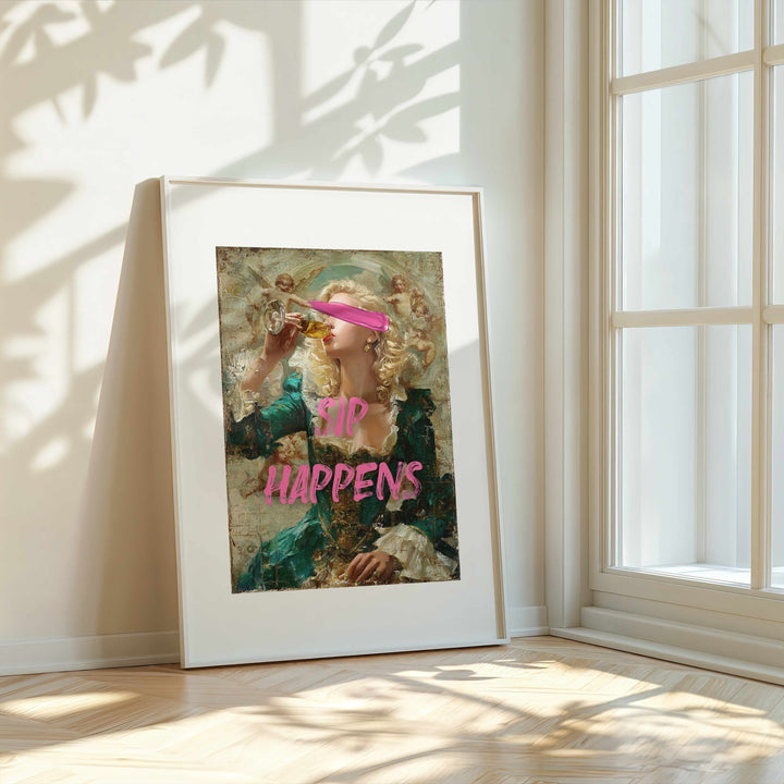 Sip Happens Renaissance Art Print wall - art - picture - poster